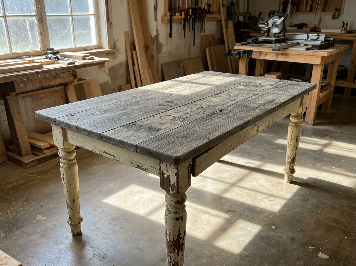 Farmhouse Dining Table — before restoration