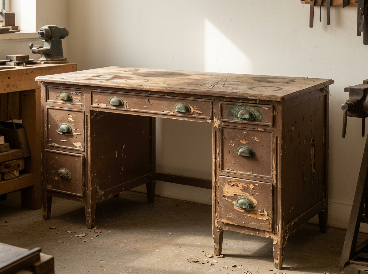 Sage Writing Desk — before restoration
