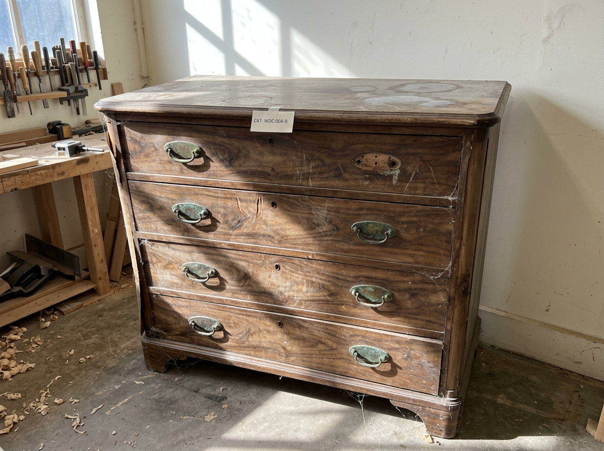 The Walnut Chest — before restoration