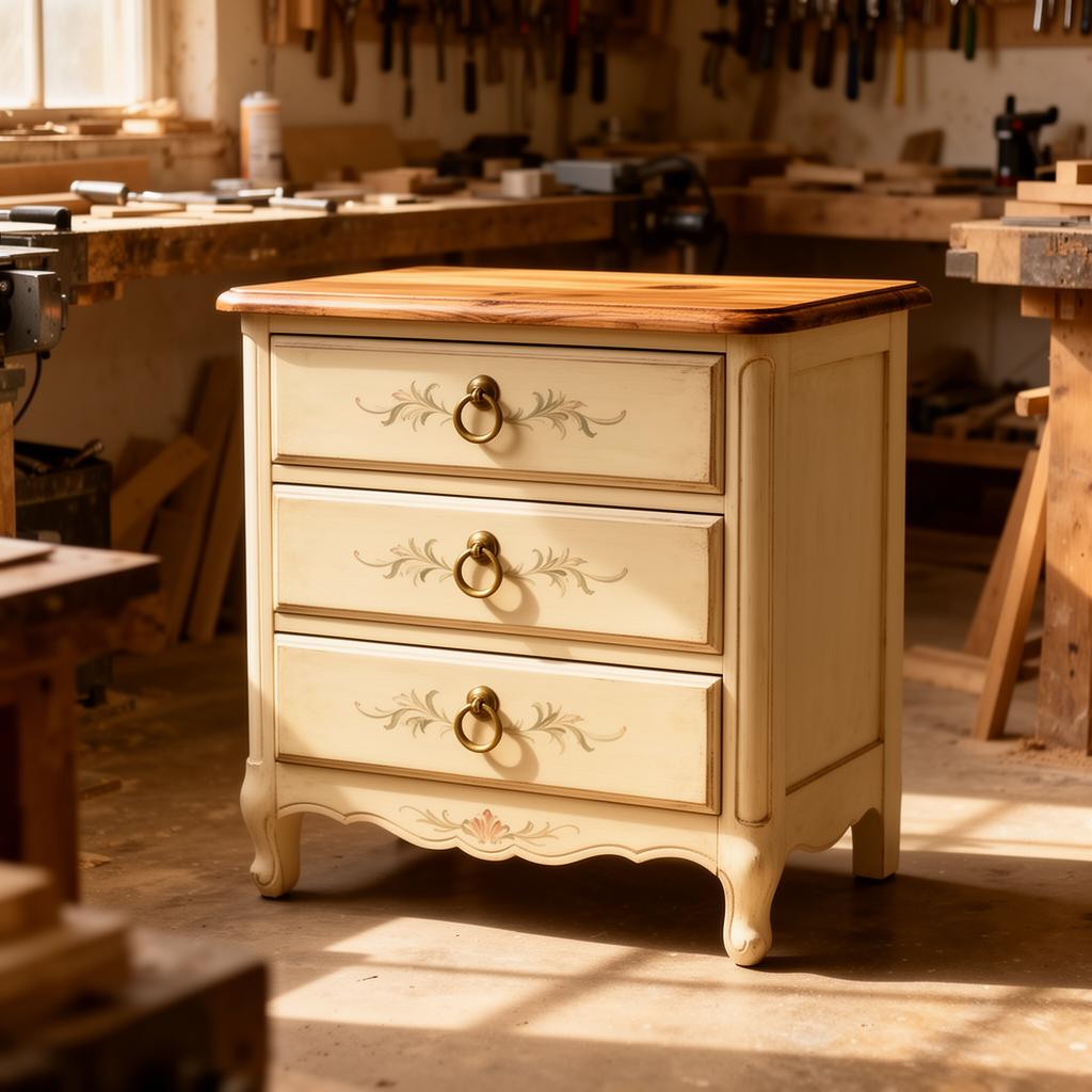 Hand-Painted Nightstand — restored